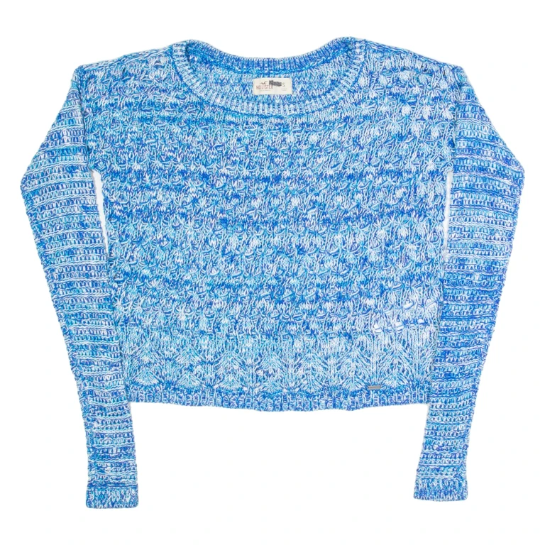 HOLLISTER Womens Jumper Blue Open Knit S