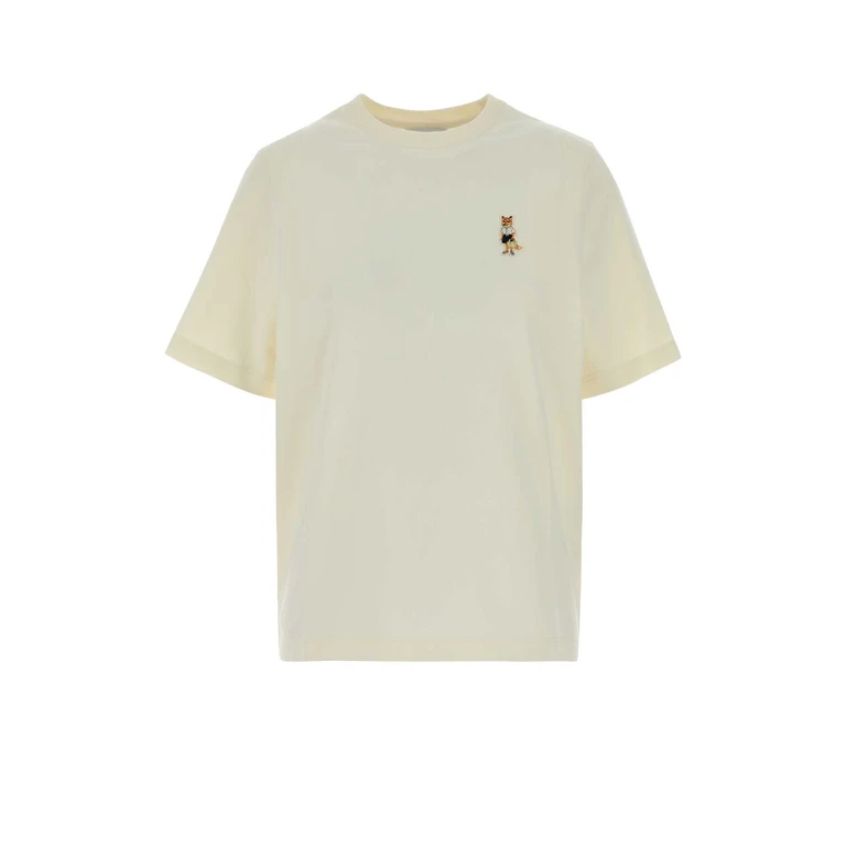 Maison Kitsune Ivory Cotton T-Shirt Dove Exterior: Organic - Women