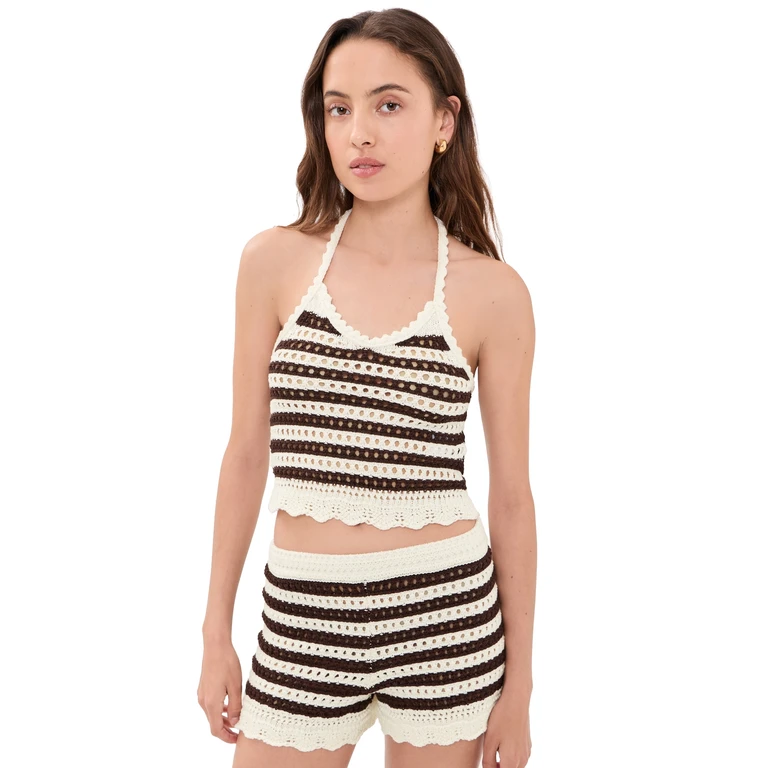Madewell Madewell x Shopbop Thea Tank Brown And Ivory Stripe M