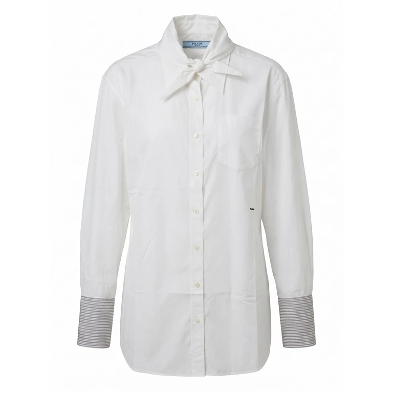 Shirt With Striped Cuff Detail