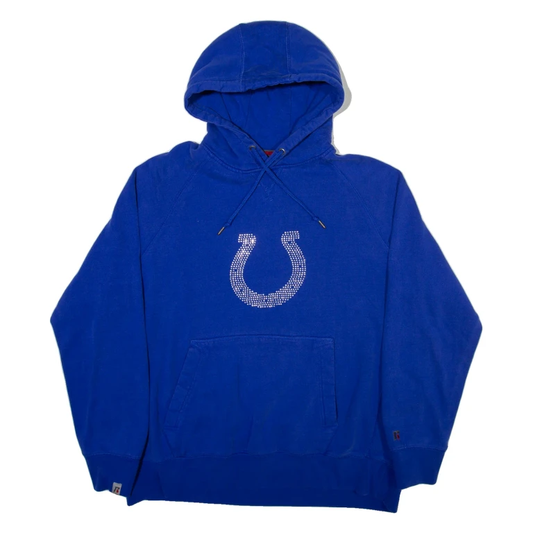 RUSSELL ATHLETIC Womens Blue Hoodie USA XL