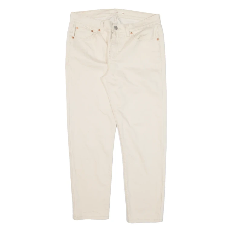 LEVI'S Womens Trousers Cream Regular Boyfriend W31 L25