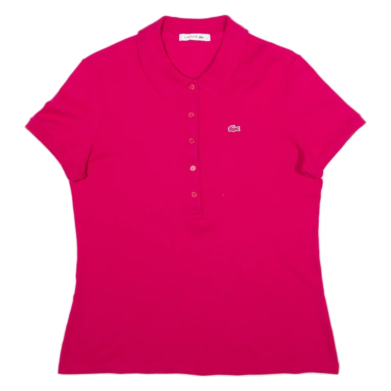 LACOSTE Womens Polo Shirt Pink S