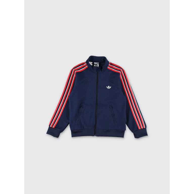 Boy's Recycled Polyester Zip-Up Sweatshirt with Trefoil Logo (KD7819)