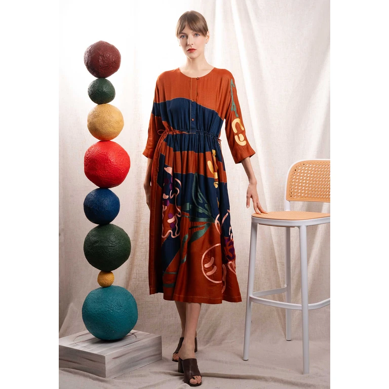 Dress Cecile Patch Sable - SABLE / 1-S