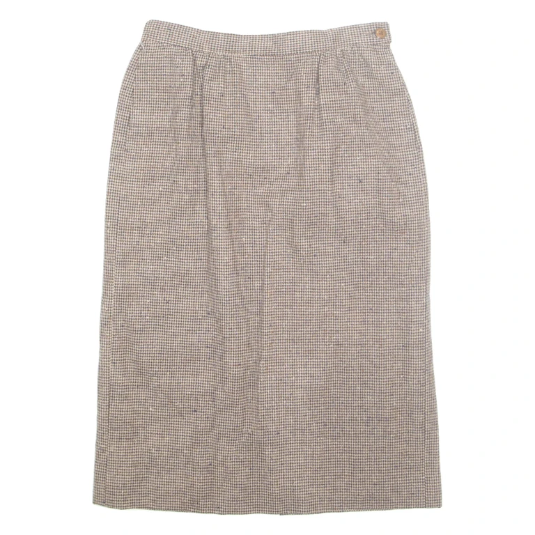 PENDLETON Womens Pencil Skirt Brown Midi Wool Houndstooth S
