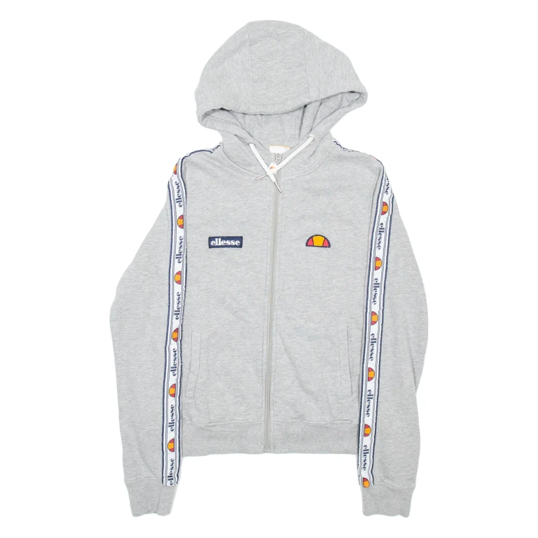 ELLESSE Womens Grey Hoodie Full Zip UK 12