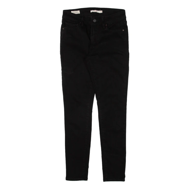 LEVI'S 711 BIG E Womens Trousers Black Slim Skinny W26 L28