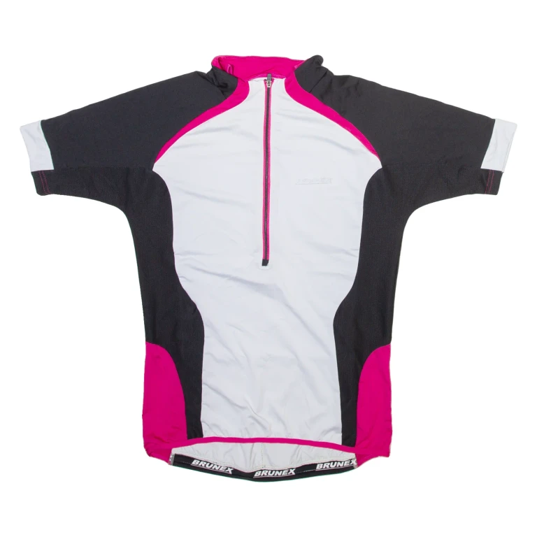 BRUNEX Womens Jersey White 1/4 Zip L