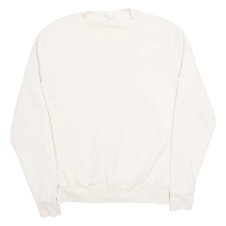 REEBOK Womens Sweatshirt Cream S