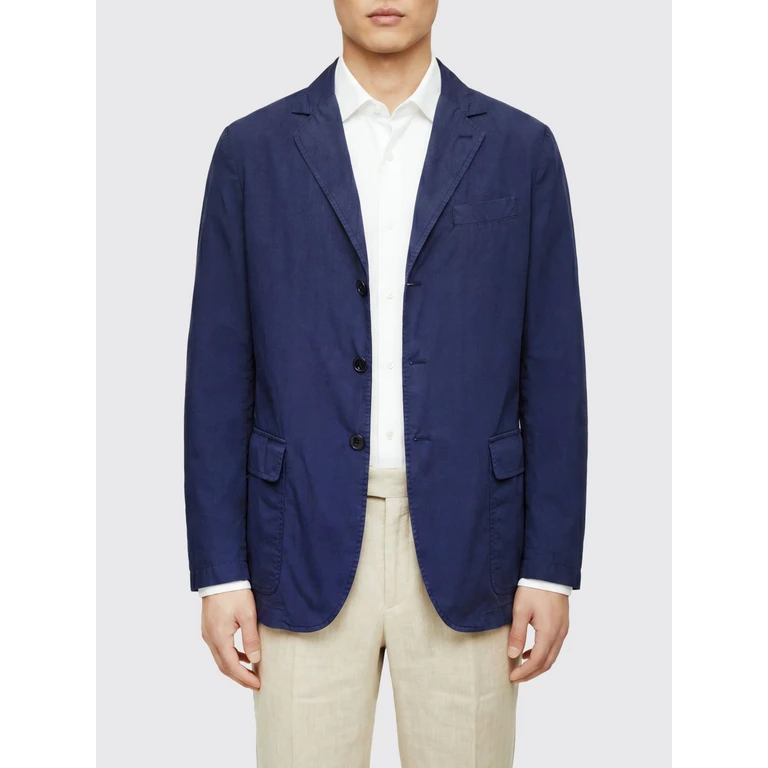 Single-Breasted Cotton Blazer with Lapels (CJ26D06385096)