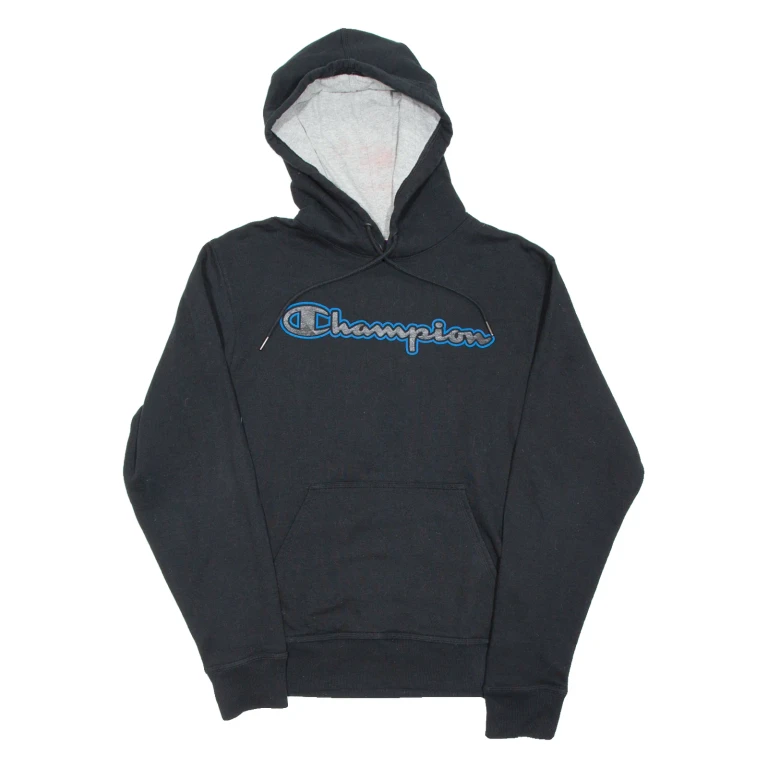 CHAMPION Mens Black Hoodie S