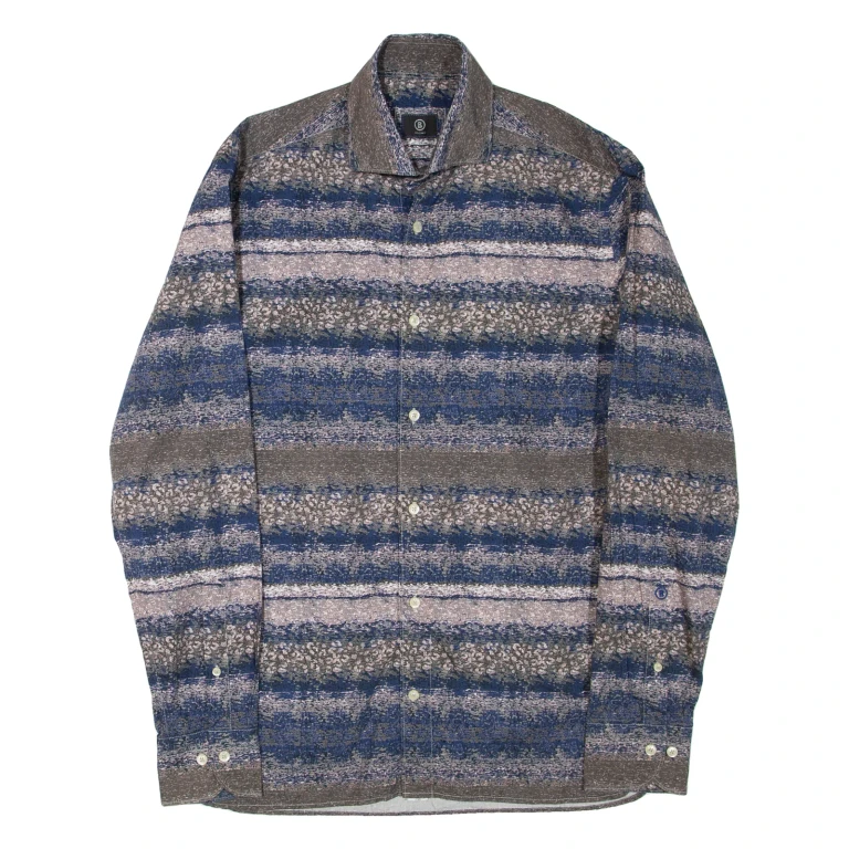 BOGNER Mens Shirt Blue Crazy Pattern Long Sleeve L