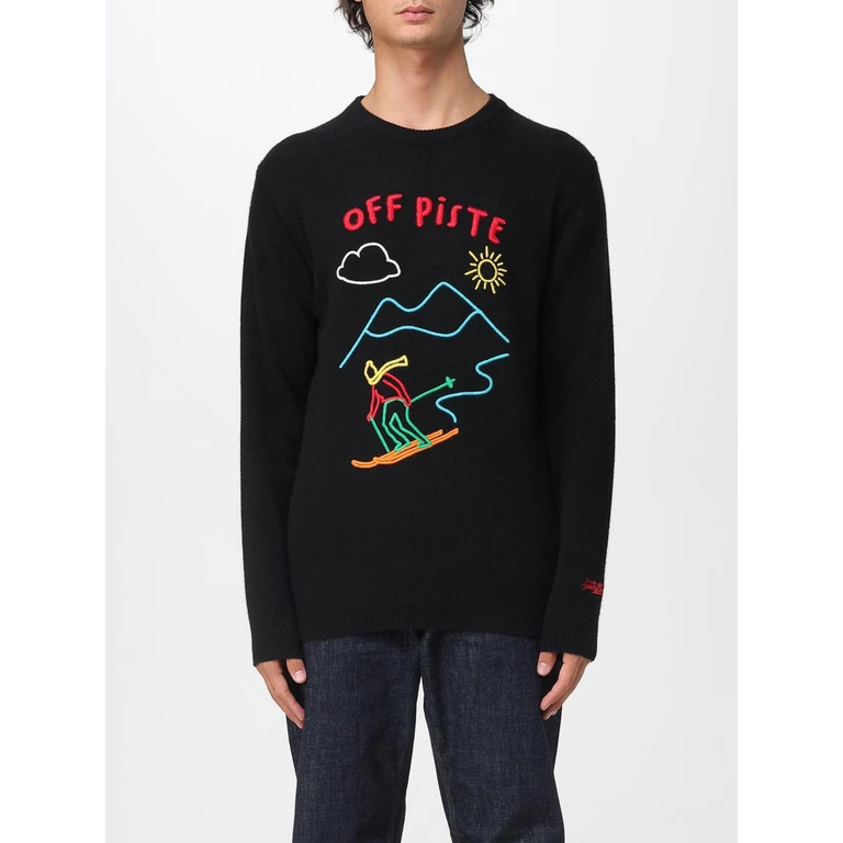 Sweater Men color Black (HER0001OFFPISTEBIG00EMB00106I)