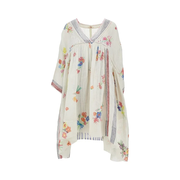 PÉRO Floral sketch print linen dress Woman 36