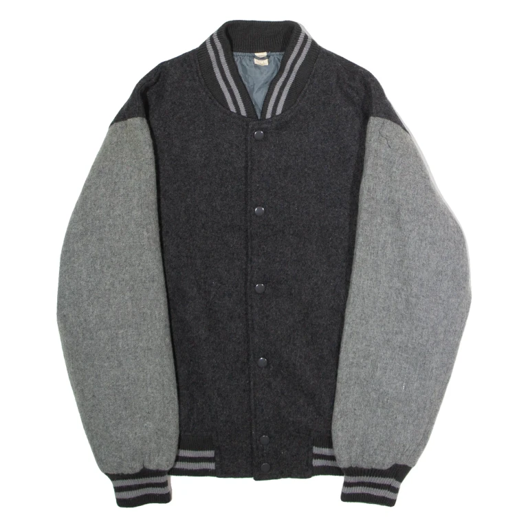 Mens Bomber Jacket Grey L
