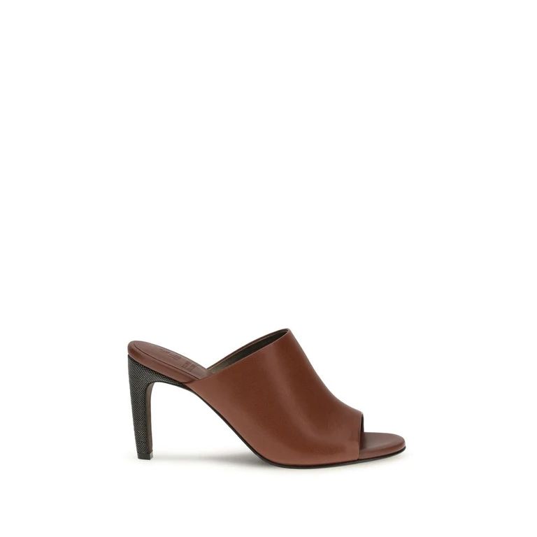 Brunello Cucinelli Brown Calf Leather Bos Taurus Sandals - Women