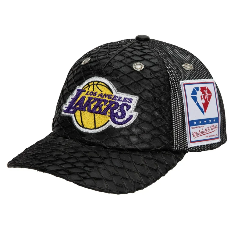 Men's NBA 75Th Platinum Lux Trucker Lakers Hats