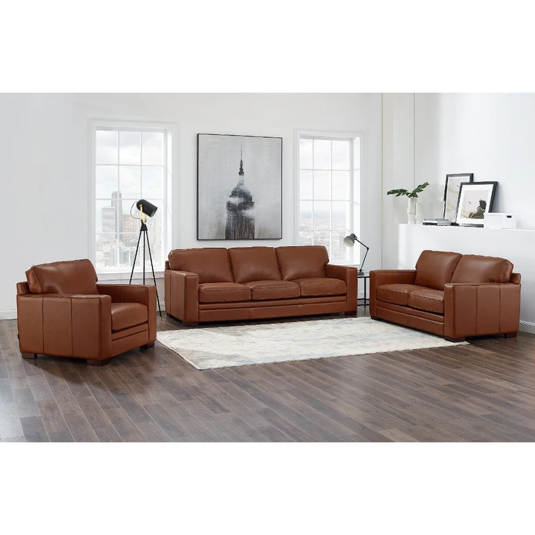 Chatsworth Brown Leather 3 Piece Set with Loveseat