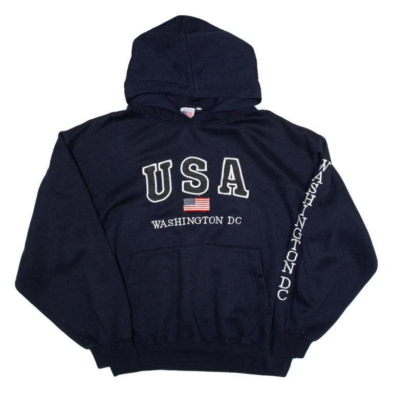 USA Womens Blue Hoodie USA L