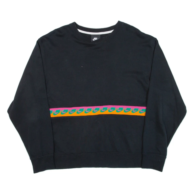 NIKE Womens Sweatshirt Black L