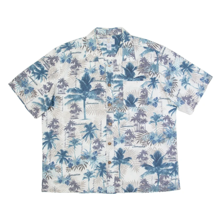 GROOVY BAY Mens Hawaiian Shirt White Floral XL