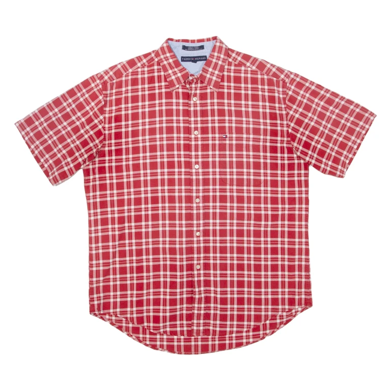 TOMMY HILFIGER Mens Shirt Red Check L