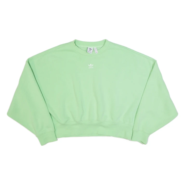 ADIDAS Cropped Womens Sweatshirt Green UK 12