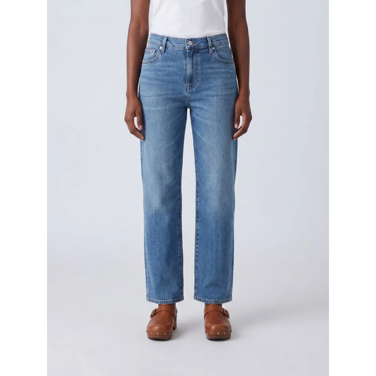 The Mellow High-Waisted Straight Jeans in Cotton Denim (2028RA464CLRF)