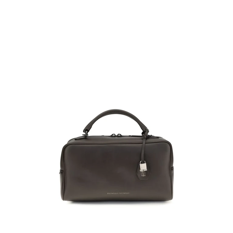 Brunello Cucinelli Brown Calf Leather Bos Taurus Handbag Bag - Women