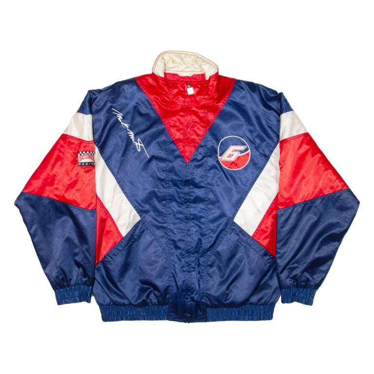 NUTMEG Nascar Racing Mark Martin #6 Quilted Lined Mens Jacket Blue Nylon USA XL