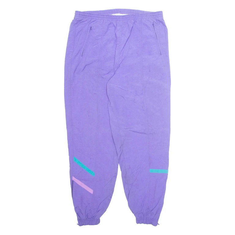 GOLDEN CUP Womens Track Pants Purple Tapered L W36 L31