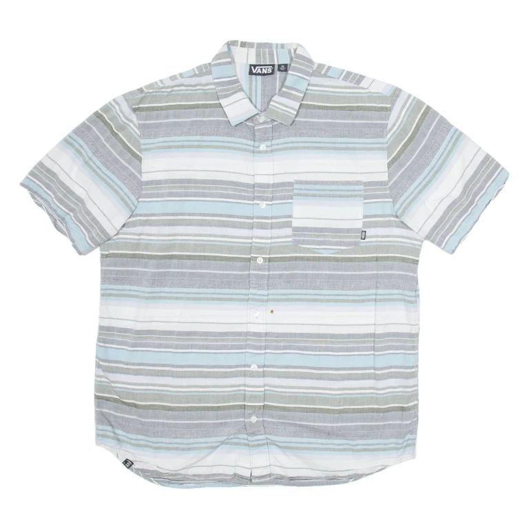 VANS Mens Shirt Grey Striped XL