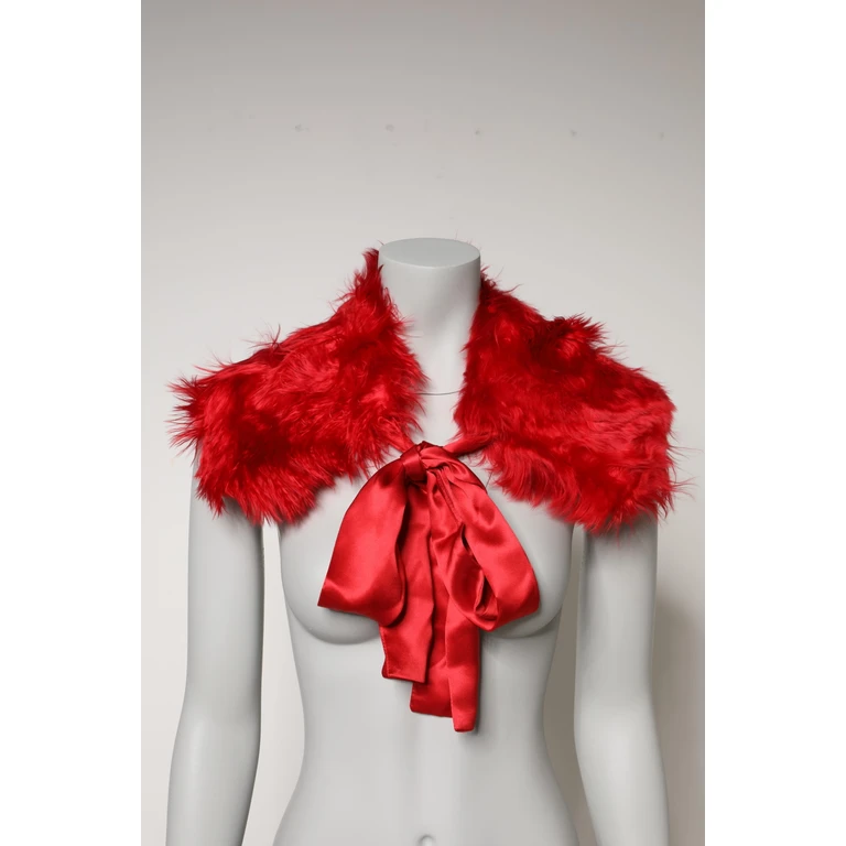 Dolce & Gabbana Red Alpaca Fur Women Neck Warmer Winter Scarf - Women