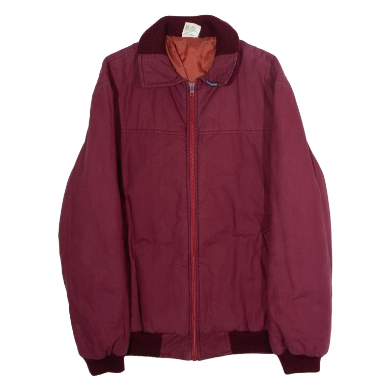 LE COQ SPORTIF Mens Bomber Jacket Maroon 90s S