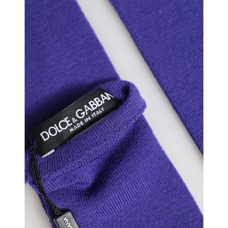 Violet Wool Fingerless Elbow Length Mitten Gloves - Women