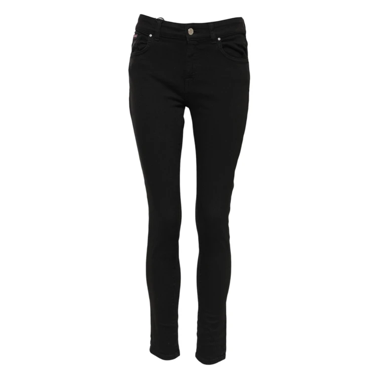 Dolce & Gabbana Black Cotton Logo Skinny Mid Waist Denim Jeans Elastane Clothing - Women