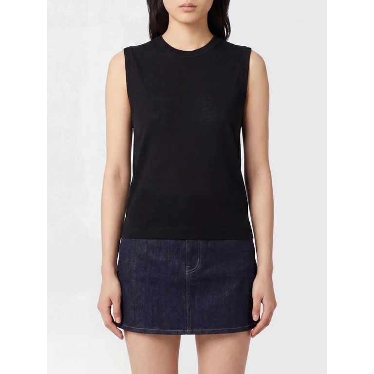 Slim Fit Cotton Tank Top with a Tone-on-Tone Crewneck Logo (FTP818JE0211001)