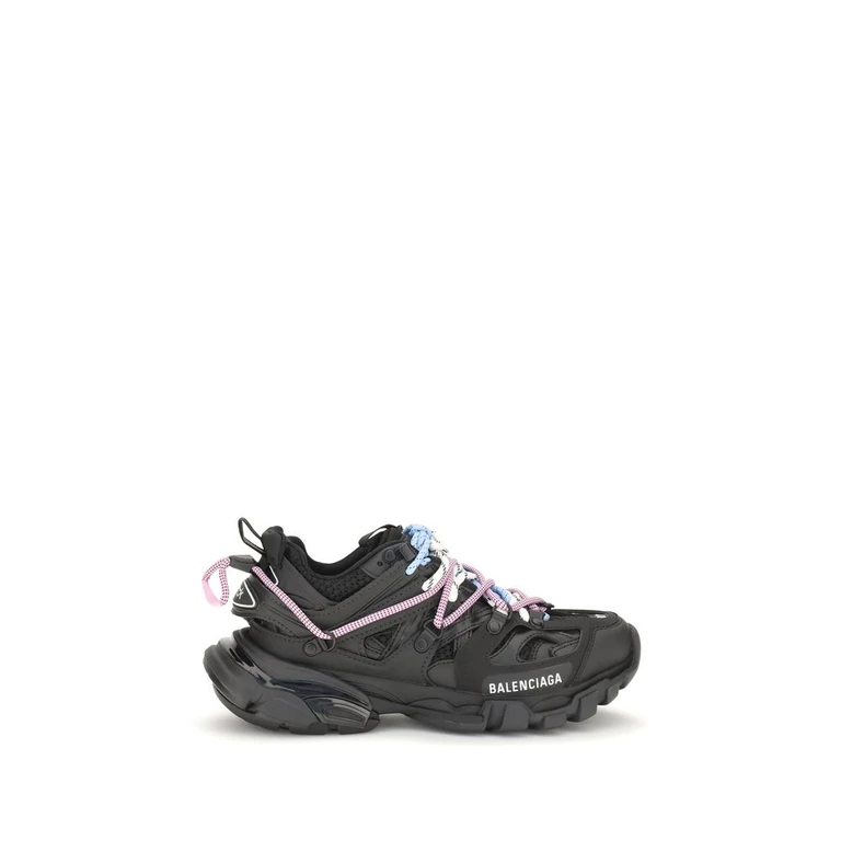 Black Polyester Athletic Sneakers - Women