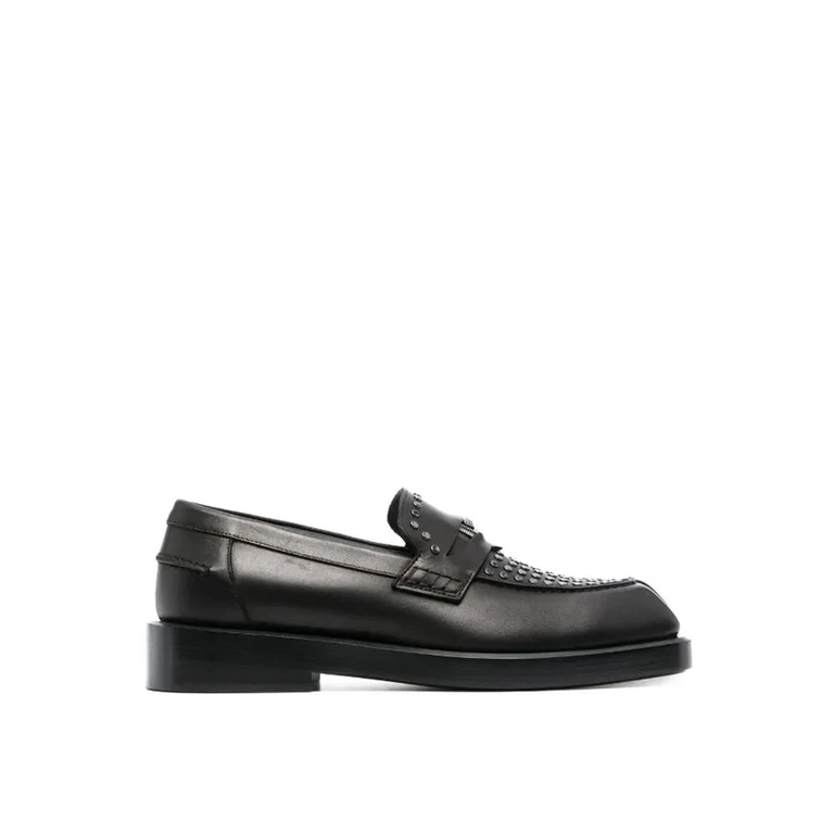 Versace Black Leather Slip-On Loafers - Men