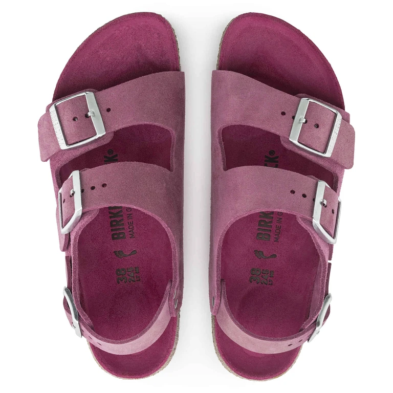 Unisex Milano Suede Leather Shimmering Fuchsia
