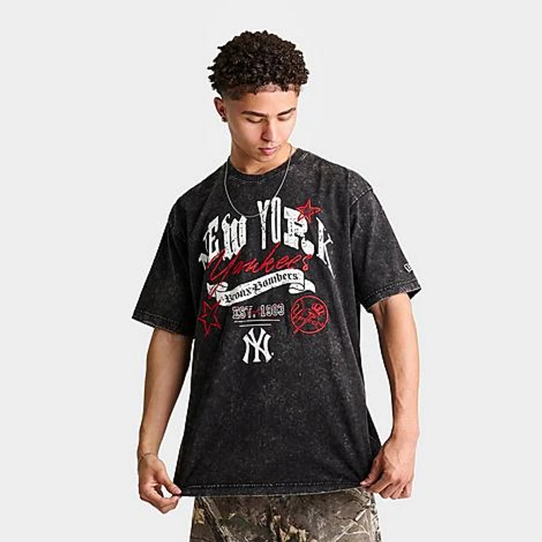 New Era Men's New York Yankees MLB S & D T-Shirt in Black Size: Small