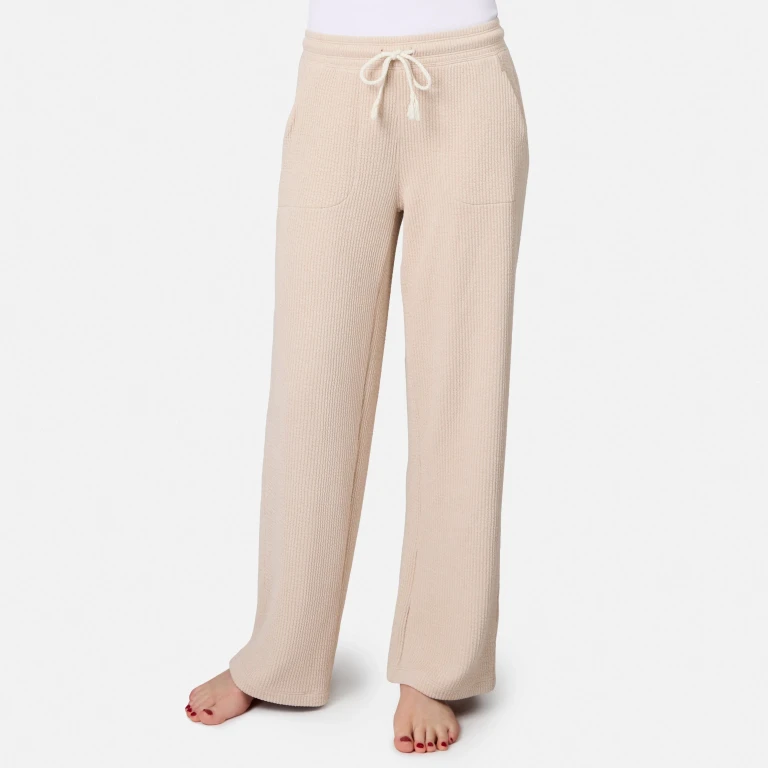 Women's Ripple Knit Long Wide Leg Pant