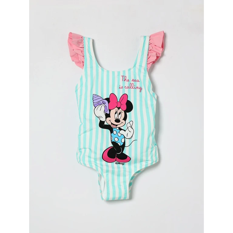 Girl's Hearts Print Nylon One-Piece Swimsuit with Rouches (CARO00102585L)