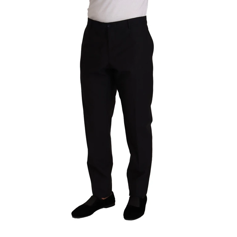 Dolce & Gabbana Blue Wool Silk Formal Trouser Dress Pants Virgin - Men