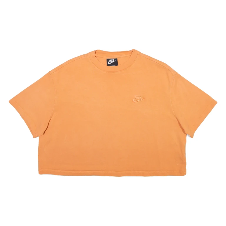 NIKE Cropped Womens T-Shirt Orange L