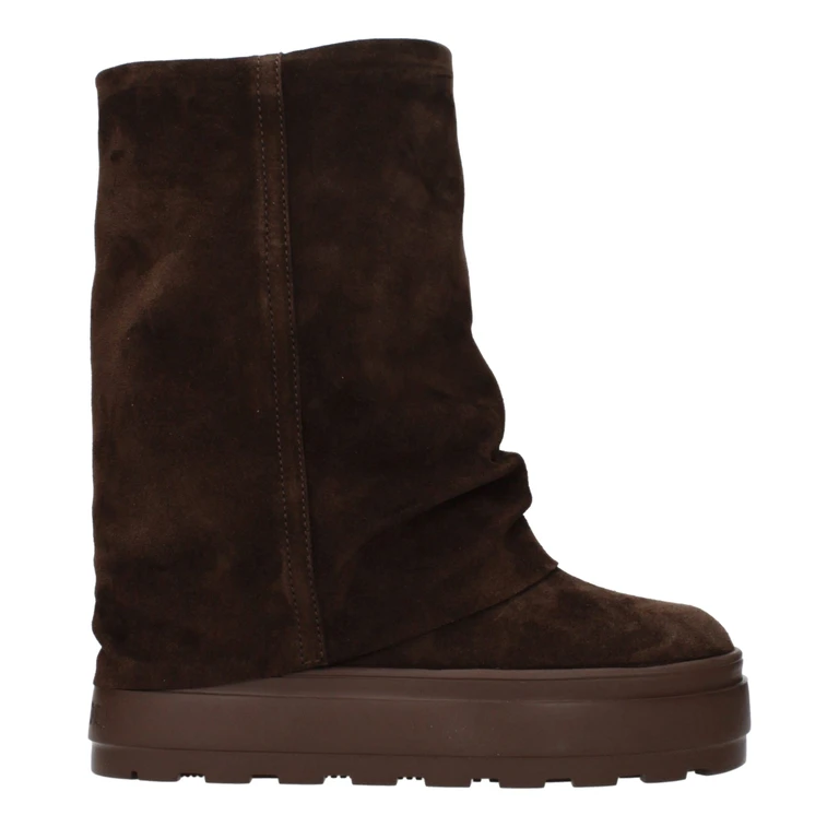 Brown Leather Ankle Boots - Women