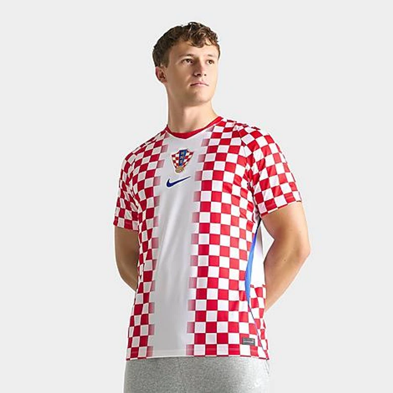 Nike Men's Croatia 2026 Stadium Home Dri-FIT Replica Soccer Jersey in White Size: Small