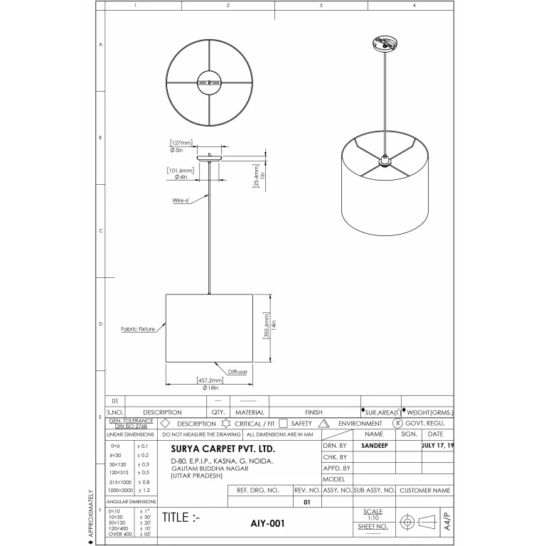 Natchitoches Ceiling Light - Clearance
