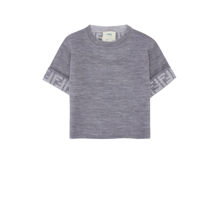 Fendi Kids Maglia Grigiomelange Maglieria